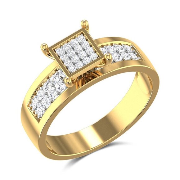 Refine Square Zircon Luxury Princess Fashion Square Rings for Women, EVGG1262 - Picture 1 of 7